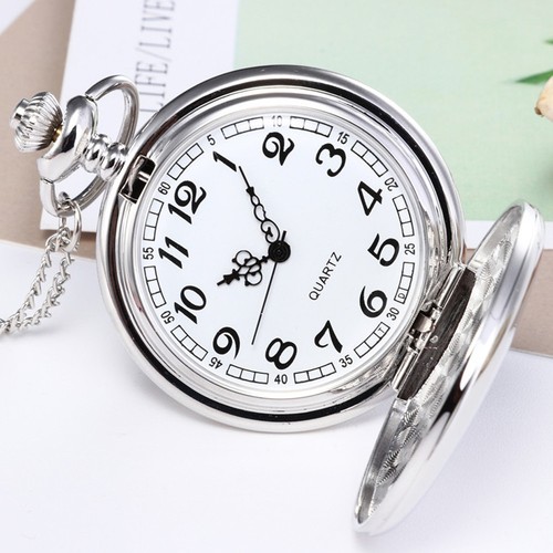 Vintage quartz silver pocket - silver,