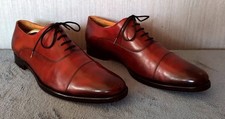PAUL EVANS CAGNEY OXFORD TOE RUSSET LEATHER LACE UP SHOES. SIZE: 8.5 UK (ITALY)