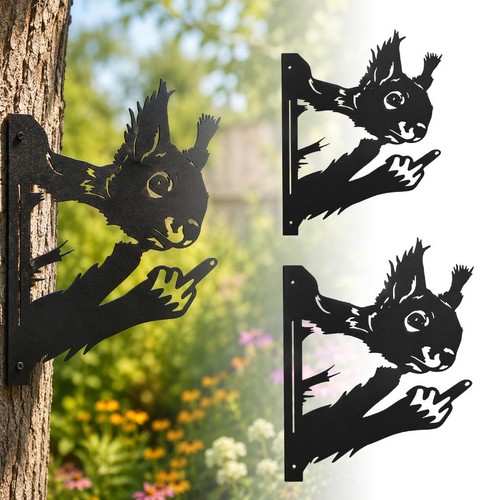 Metal peeking squirrel - metal,