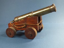 Replica 18th Century Naval Cannon Model - 6.5" Long - Wood & Metal