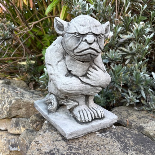 Sitting gargoyle stone garden - gargoyle,