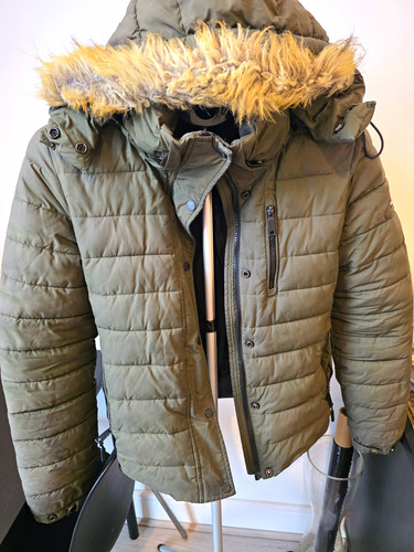 Superdry green hooded puffer - green,