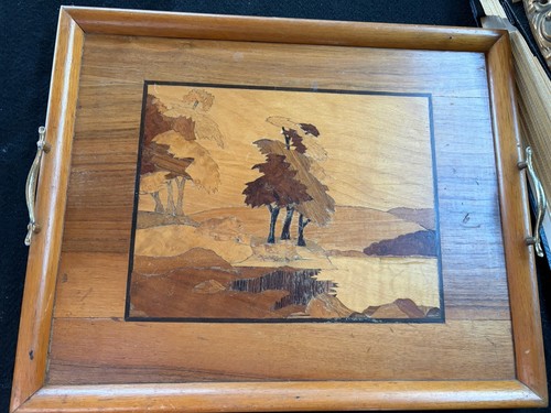 Vintage wooden marquetry - vintage,