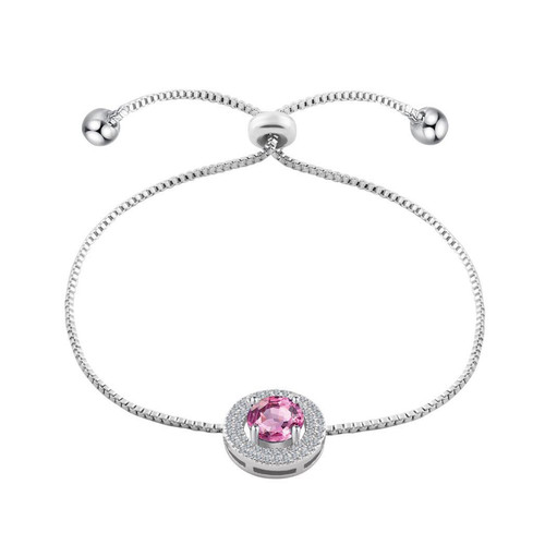 Dainty crystal bracelet silver - bracelet,