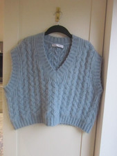 zara baby blue cable oversize