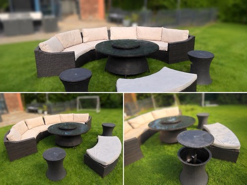 Rattan seater half moon sofa - seater,