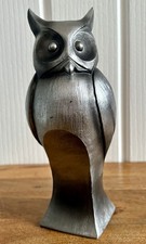 Vintage The Leonardo  Collection Art Owl Bird Silver Resin Figure - 7.5”