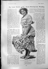 Antique Old Print Daisy Fallowfield Earl Girl Napier Car Lord Lansdowne 1904