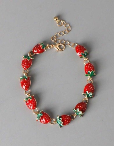 Strawberry charm bracelet - strawberry,