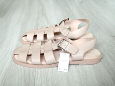 NEXT Ladies Comfort Gladiator Sandals Beige Leather Size 4 / 37