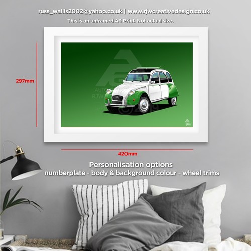 Citroen 2cv6 dolly poster - citroen,