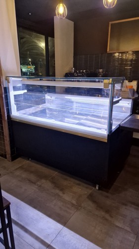 Serve over counter - over,