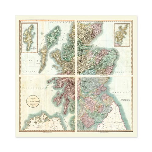 Map antique 1801 cary - 1801, scotland