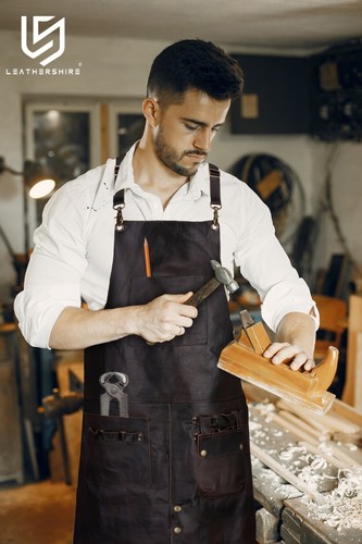 Full grain leather apron - full,