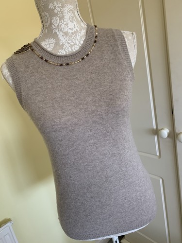 Autograph cashmere beaded tank - cashmere,