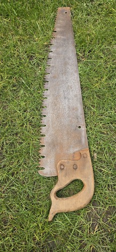 Vintage wood hand saw 79cm - vintage,