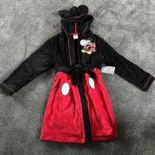 NEW Disney Store Mickey Mouse Dressing Gown Kids Age 7-8 With Ears Embroidered 