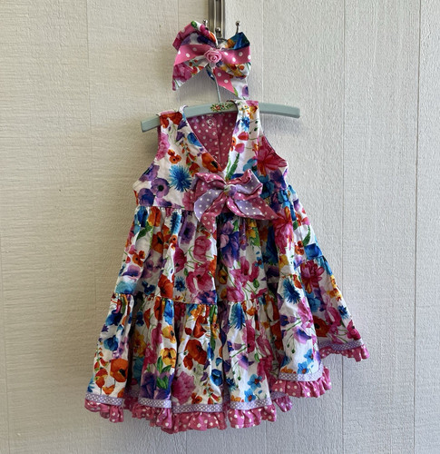 Handmade girls floral dress - handmade,