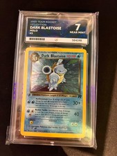 Pokemon Team Rocket 1st Edition Holo 3/82 Dark Blastoise ACE GRADE 7 NEAR MINT 