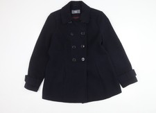 BHS Women's Blue Pea Coat Size 14