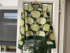 BNWOT OLIVER BONAS GREEN GEOMETRIC KNITTED BOMBER JACKET SIZE 18