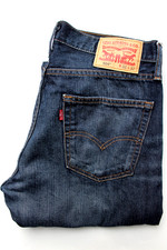 Levi's 504 men's regular straight jeans W32 L32 dark blue discontinued LEVJ492