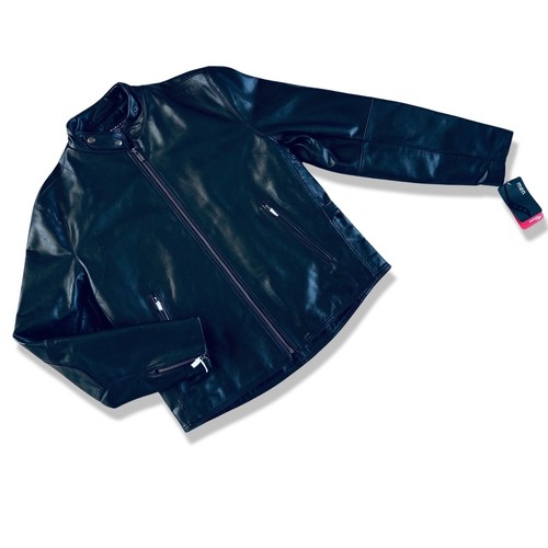 Black mens leather jacket cafe - black,