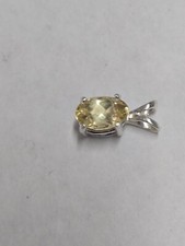 Sterling Silver Heliodor Oval Pendant