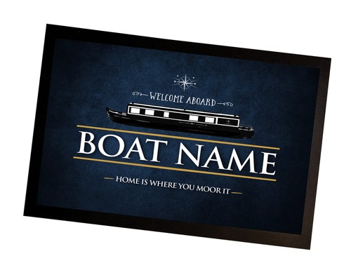 Personalised boat mat blue - boat,