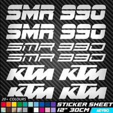 8x KTM SMR 990 Vinyl Decal Stickers Sheet Bike Motorbike Motorcycle Superbike