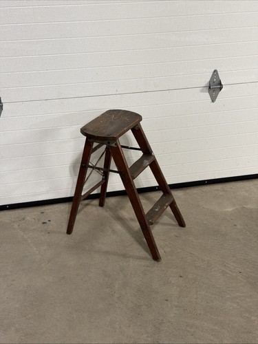 Vintage wooden step ladder - vintage,