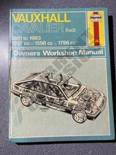 VAUXHALL CAVALIER 1981 - 1983 FWD HAYNES OWNERS WORKSHOP MANUAL -