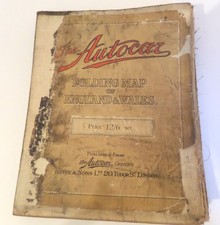 1930s THE AUTOCAR FOLDING MAP