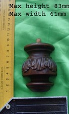 da type Z - CARVED stained wood vienna regulator wall clock base centre finial
