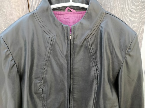 Black faux leather - leather, tailored