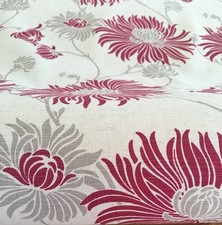 Original Laura Ashley Kimono Linen Cranberry linen Mix Upholstery Fabric Per M