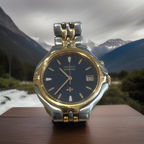 Seiko kinetic 34mm two tone - seiko,
