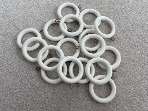 Wooden curtain rings white - rings,