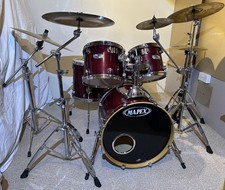 Mapex Pro M Series Drums with Sabian AAX Cymbals - Cherry Red