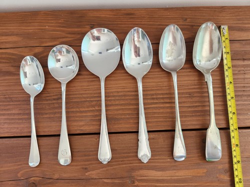 Six antique silver - silver, plated