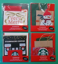 STARBUCKS CARDS 2025 " 4 LARGE CHRISTMAS GIFT CARDS " NEW 🎄 GREAT PRICE