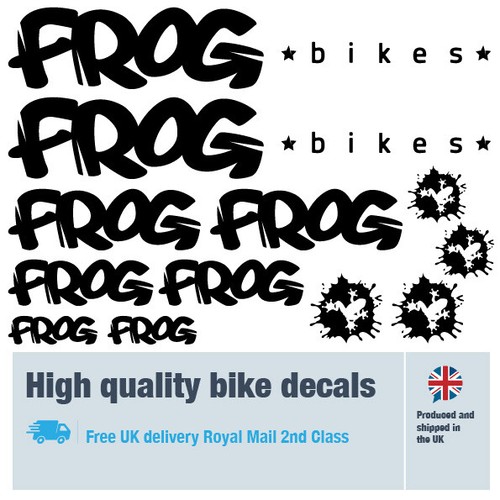 Frog bike labels decals - bike,