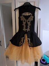 Revolution Dancewear 'Bolero' romantic tutu in black and gold with gloves