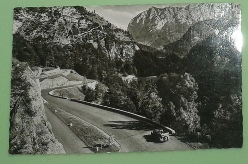 German alpine road - alpine, postcard