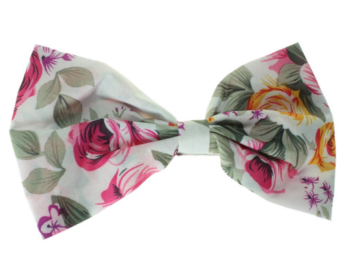 Elegant floral bow hair clip - floral,