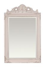37x60cm Vintage Taupe French Crest Wall Mirror  - Chloe