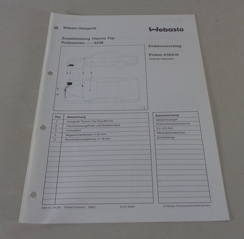 Einbauanweisung webasto heater - webasto,