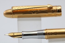 Vintage DUKE No. 50 Satin & Bright Gold Extra Fine Fountain Pen, GT