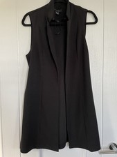 Black Ladies Longline Waistcoat Size 14