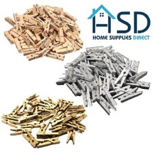 Mini Pegs Natural Wooden Craft Cloth Photo Wood Hanging Small Spring Clips 25mm